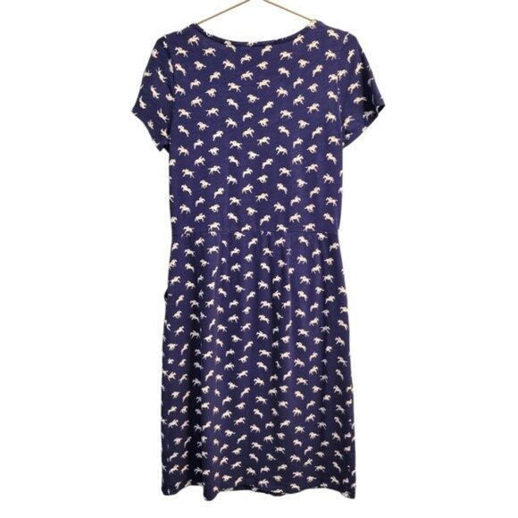 Boden | Phoebe Jersey Horse Printed Equestrian Dress Navy Blue - Picture 3 of 8
